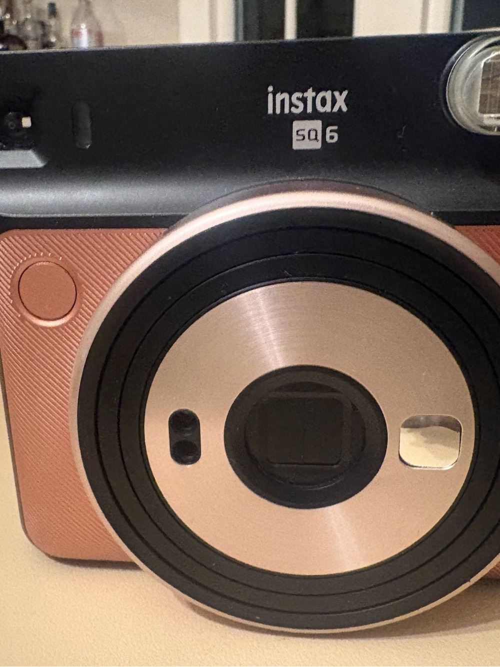 Fujifilm Instax SQ6 Rose Gold / Black Instant Camera Front View